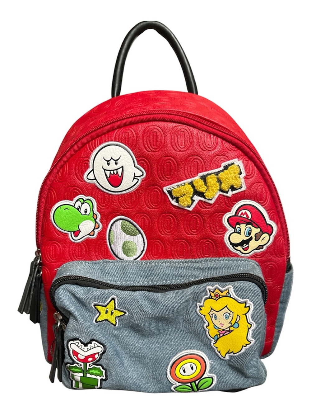 Bioworld Super Mario Icon Patches Embossed Mini Backpack.
